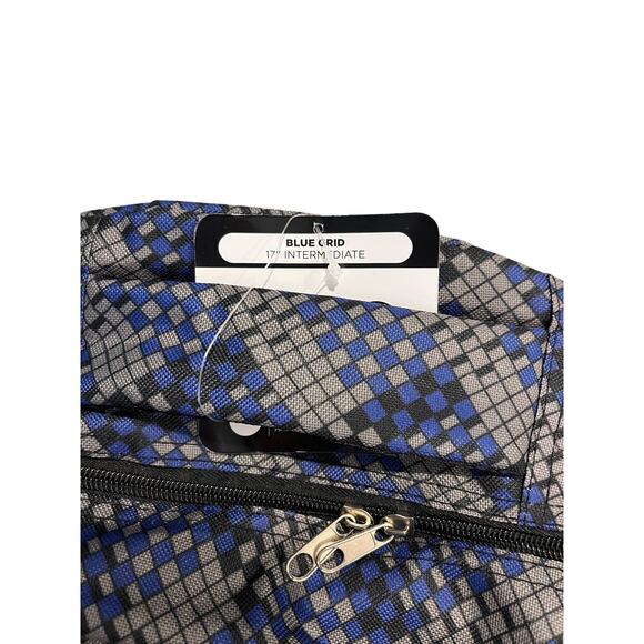 NEW 17” Blue Gray BACKPACK Zip Storage Mesh Side Pockets Boys Girls Travel Camp - Picture 3 of 5